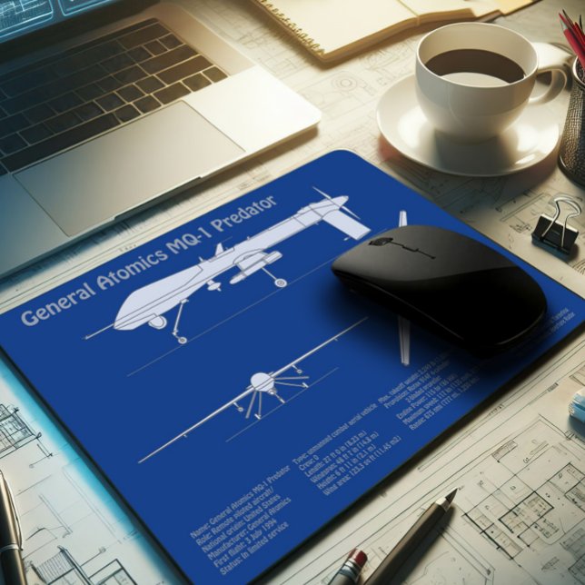 MQ-1 Predator  UAV- Airplane Blueprint ABD Mouse Pad (Creator Uploaded)