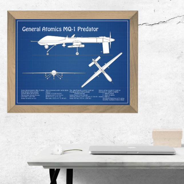 MQ-1 Predator  UAV- Airplane Blueprint ABD Photo Print (Creator Uploaded)
