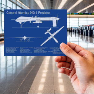 MQ-1 Predator  UAV- Airplane Blueprint ABD Postcard