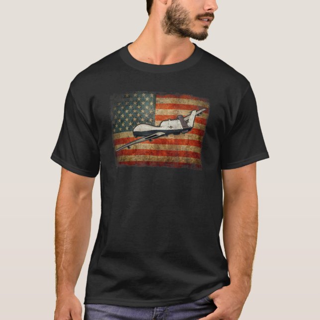 Mq 4c Triton Military Transport Airplane Flag T-Shirt (Front)
