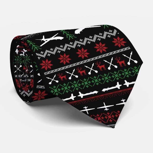 MQ-9 Christmas Neck Tie (Rolled)