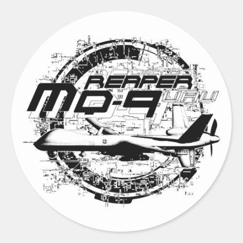 MQ_9 Reaper Classic Round Sticker