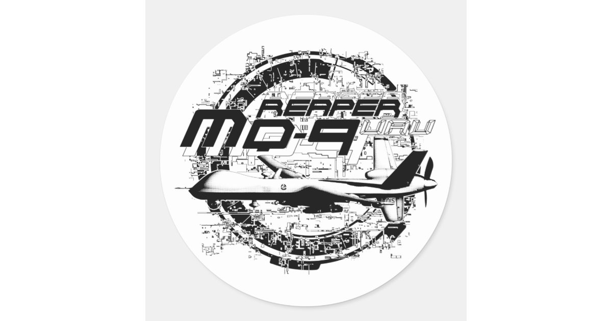 Reaper Rounds MQ-9 Reaper Classic Round Sticker | Zazzle
