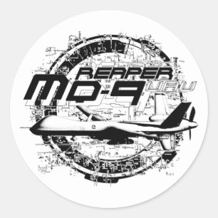 MQ-9 Reaper Classic Round Sticker