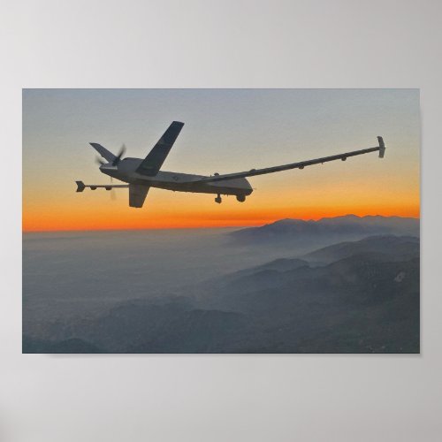 MQ_9 Reaper in Mountains Poster