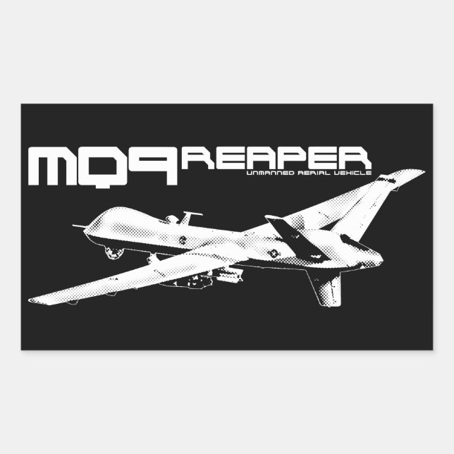 MQ-9 Reaper Rectangle Stickers (Front)