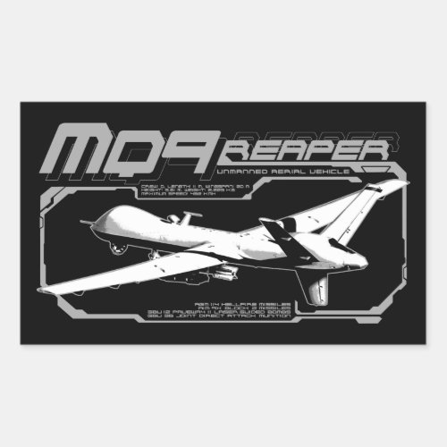 MQ_9 Reaper Rectangular Sticker