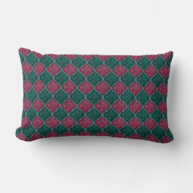 MQF Sequins-Plum-Jade-LUMBAR PILLOW (Front)