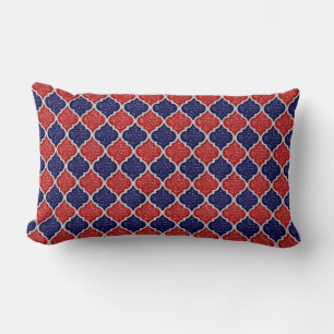 MQF Sequins-Red-White-Dark Blue-LUMBAR PILLOW