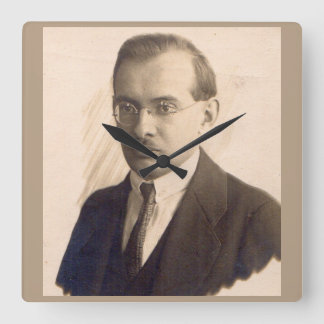 Mr. 1920s Scientist Square Wall Clock