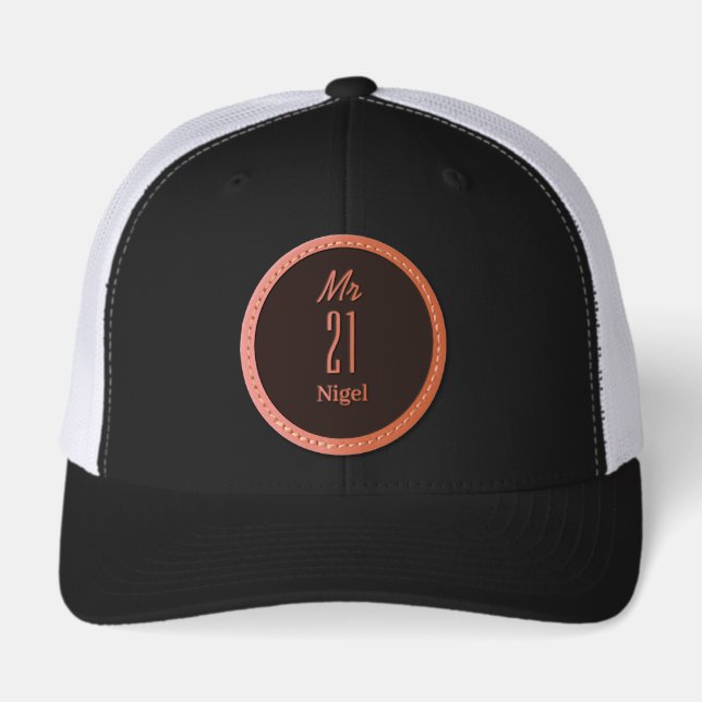 Mr 21 Birthday Leather Patch Hat (Front)