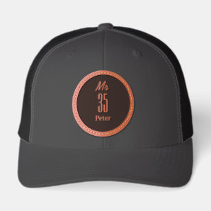 Mr 35 Birthday Leather Patch Hat