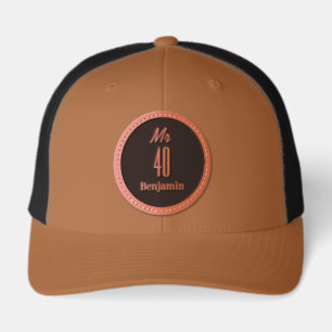 Mr 40 Birthday Leather Patch Hat