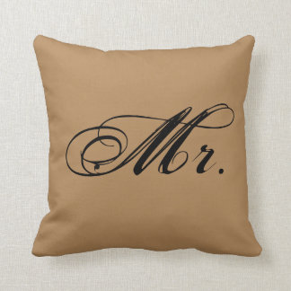 "Mr." Accent Throw Pillow (Brown)