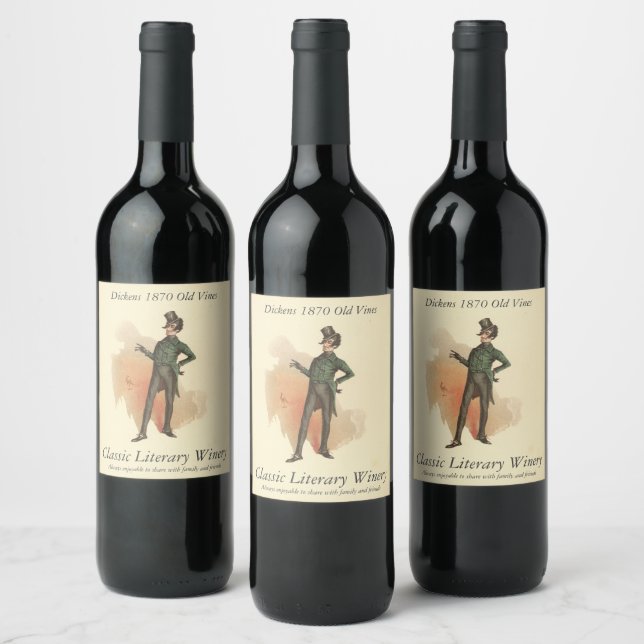 Mr. Alfred Jingle from The Pickwick Papers Wine Label (Bottles)
