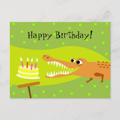 Mr Alligator Birthday Postcard