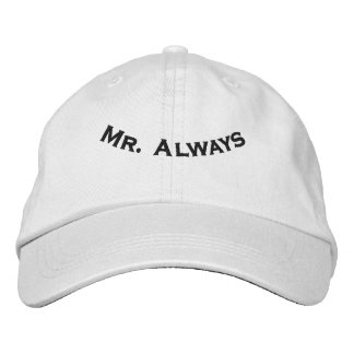 Mr Always Elegant White-Hat Honeymoon Romantic Fit Embroidered Baseball Cap