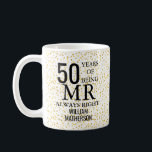 Mr Always Right Fun Golden 50th Anniversary Coffee Mug<br><div class="desc">Customise the name of Mr Always Right to create a fun and unique gift to celebrate a special 50th wedding anniversary. Designed by Thisisnotme©</div>
