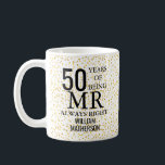 Mr Always Right Fun Golden 50th Anniversary Coffee Mug<br><div class="desc">Customise the name of Mr Always Right to create a fun and unique gift to celebrate a special 50th wedding anniversary. Designed by Thisisnotme©</div>