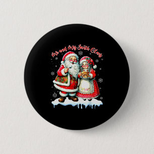 Mr & Mrs Santa Claus Christmas Matching Couple Button