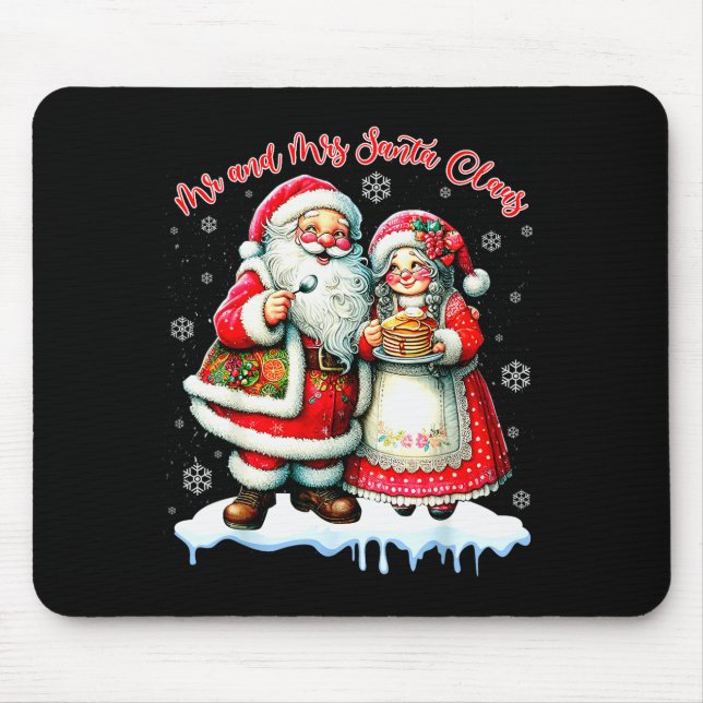 Mr &amp; Mrs Santa Claus Christmas Matching Couple Mouse Pad (Front)