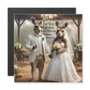 Mr And Miss Kangaroo White Wedding Invite,