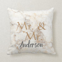Mr. and Mr. Custom name marble gay wedding