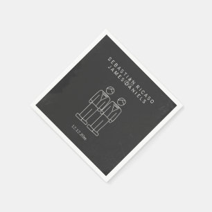 Mr and Mr Doodle Gay Wedding Personalized Napkins