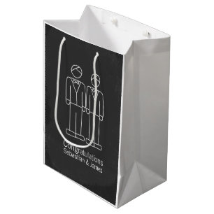Mr And Mr Doodle Grooms Wedding Personalized Medium Gift Bag