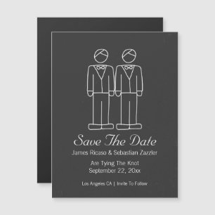 Mr and Mr Doodle Save The Date Gay Wedding Magnetic Invitation