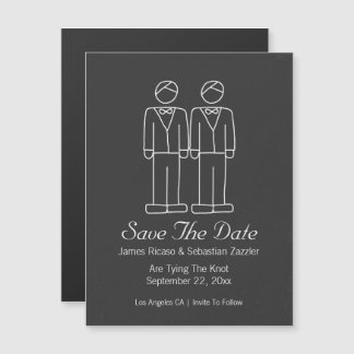 Mr and Mr Doodle Save The Date Gay Wedding Magnetic Invitation