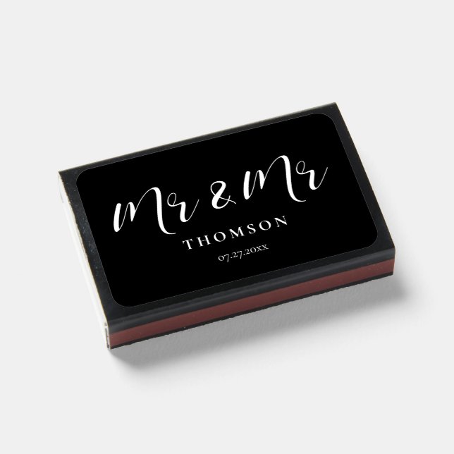 Mr and Mr Elegant design wedding favors Matchboxes (Front Closed)