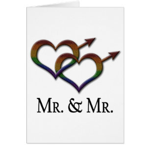 Mr. and Mr. Gay Pride Interlinking Gender Symbols Cards