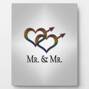 Mr. and Mr. Gay Pride Interlinking Gender Symbols Plaque