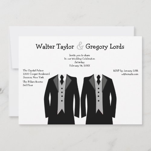 Mr. and Mr. Gay Wedding Invitation