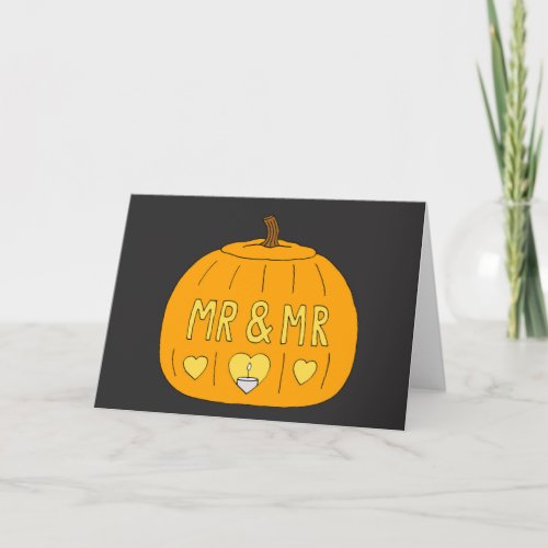 Mr and Mr Halloween Gay Romance Card