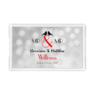 Mr And Mr Lesbian Wedding Gift Acrylic Tray