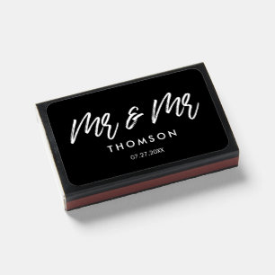 Mr and Mr Modern typography wedding Matchboxes