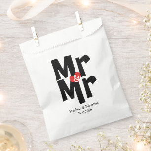 Mr and Mr Modern Wedding Personalized Favor Bag