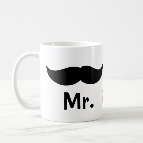 Mr And Mr Mustache Gay Wedding Coffee Mug