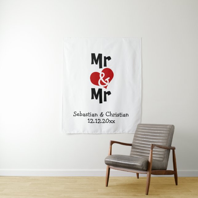 Mr and Mr Photo backdrop personalized gay wedding (In Situ)