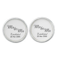 Mr and Mr Same-Sex Gay Wedding Cuff Links
