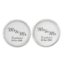 Mr and Mr Same-Sex Gay Wedding Cuff Links