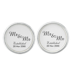 Mr and Mr Same-Sex Gay Wedding Cuff Links