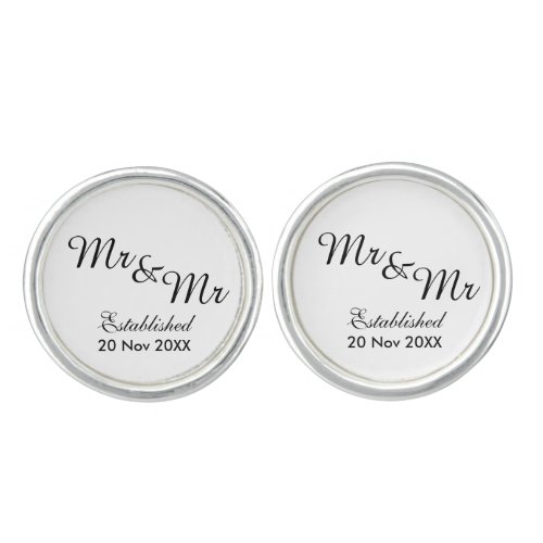 Mr and Mr Same_Sex Gay Wedding Cuff Links