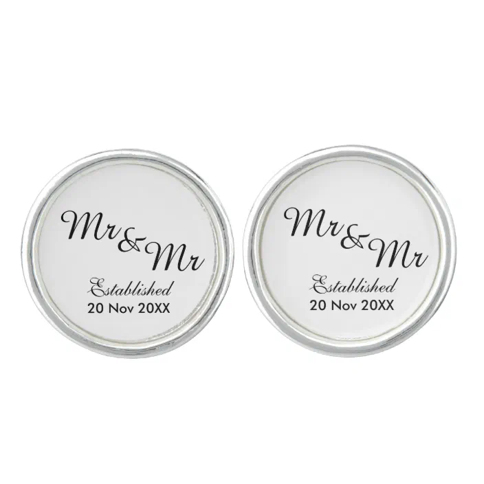 Mr and Mr Gay Wedding Cufflinks X2PSC021 Mr and Mr Gay Wedding Cufflinks X2PSC021