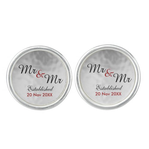 Mr and Mr Same_Sex Gay Wedding Cuff Links