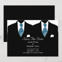 Mr and Mr Suit and Tie Gay Save The Date Wedding