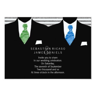 Mr and Mr Suit and Tie Gay Wedding Card