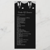Mr and Mr Rainbow Tie Gay Wedding Service Order Program